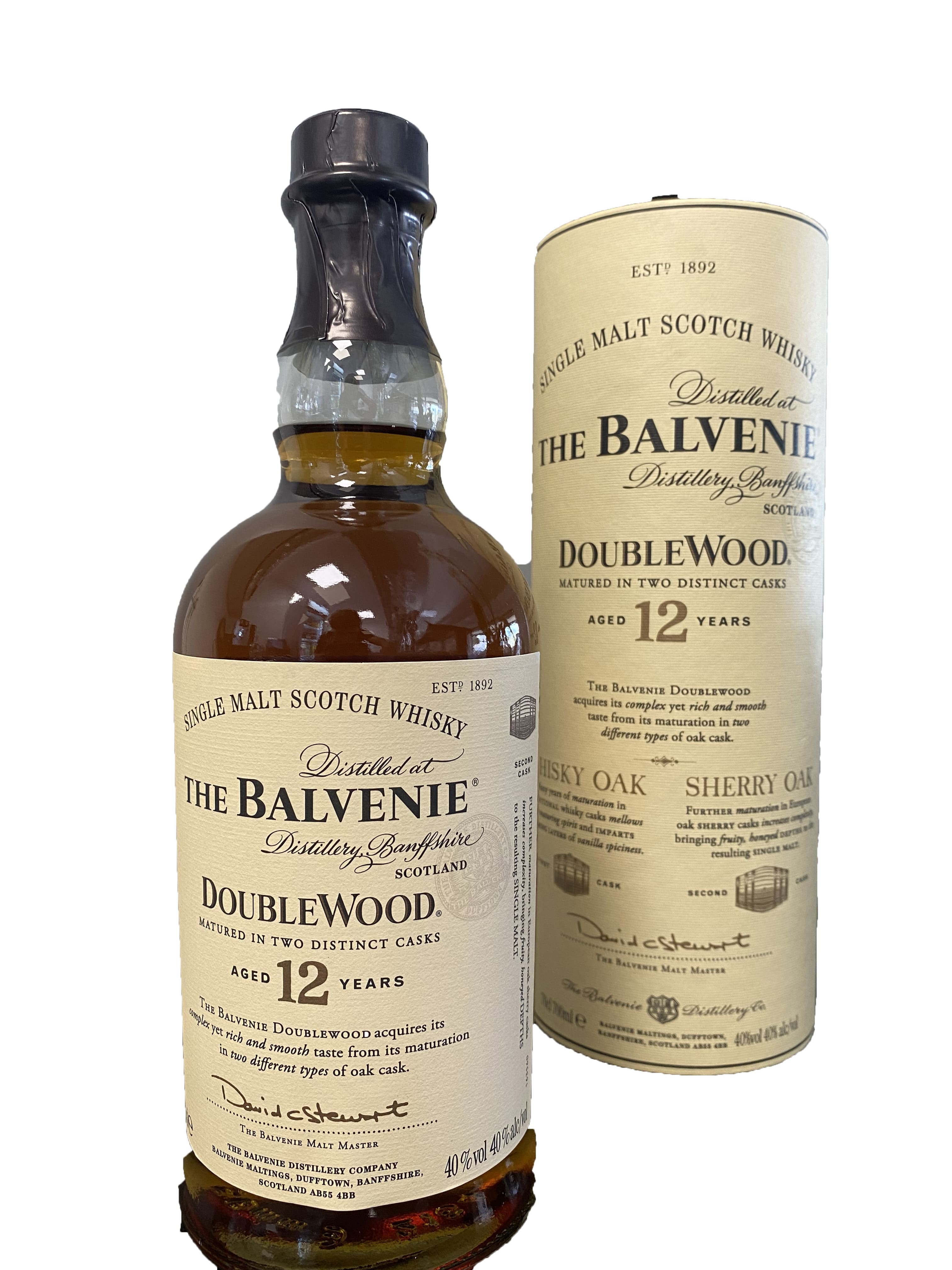 SINGLE MALT SCOTCH WHISKY.DOUBLE WOOD
12 ans D 'age vieilli en fut de chaine deux cycles 